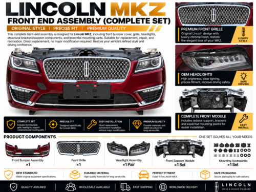 Lincoln MKZ Front End Assembly Complete Set with Headlights
