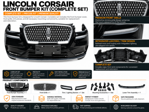 Codex 图像 2026年9月11日 16_06_30 Lincoln Corsair Front Bumper Kit Complete Set with Grille & Trim Assembly
