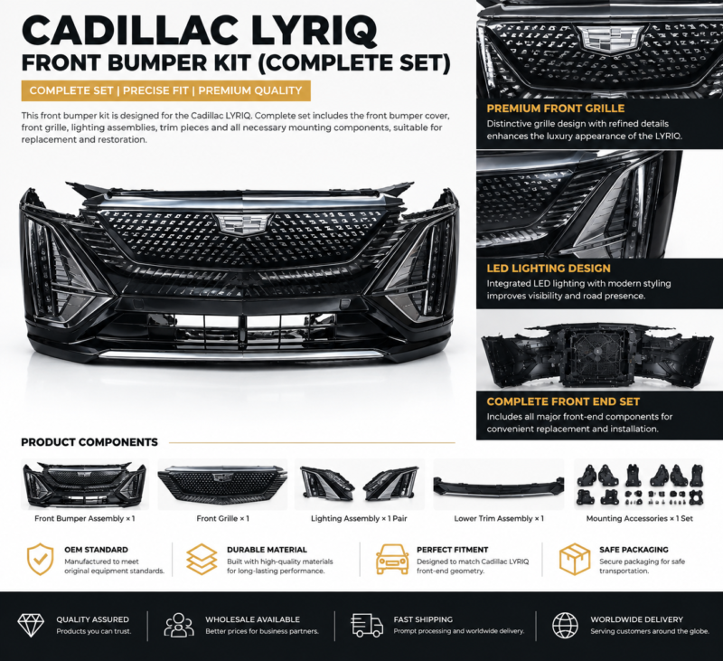Codex 图像 2026年9月11日 16_33_31 Cadillac LYRIQ Front Bumper Assembly Complete Set