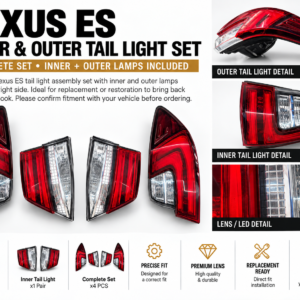 Codex 图像 2026年9月18日 13_45_44 Lexus ES Inner & Outer Tail Light Assembly Set (Complete 4PCS Rear Lamp Set)