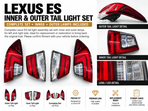 Lexus ES Inner & Outer Tail Light Assembly Set (Complete 4PCS Rear Lamp Set)